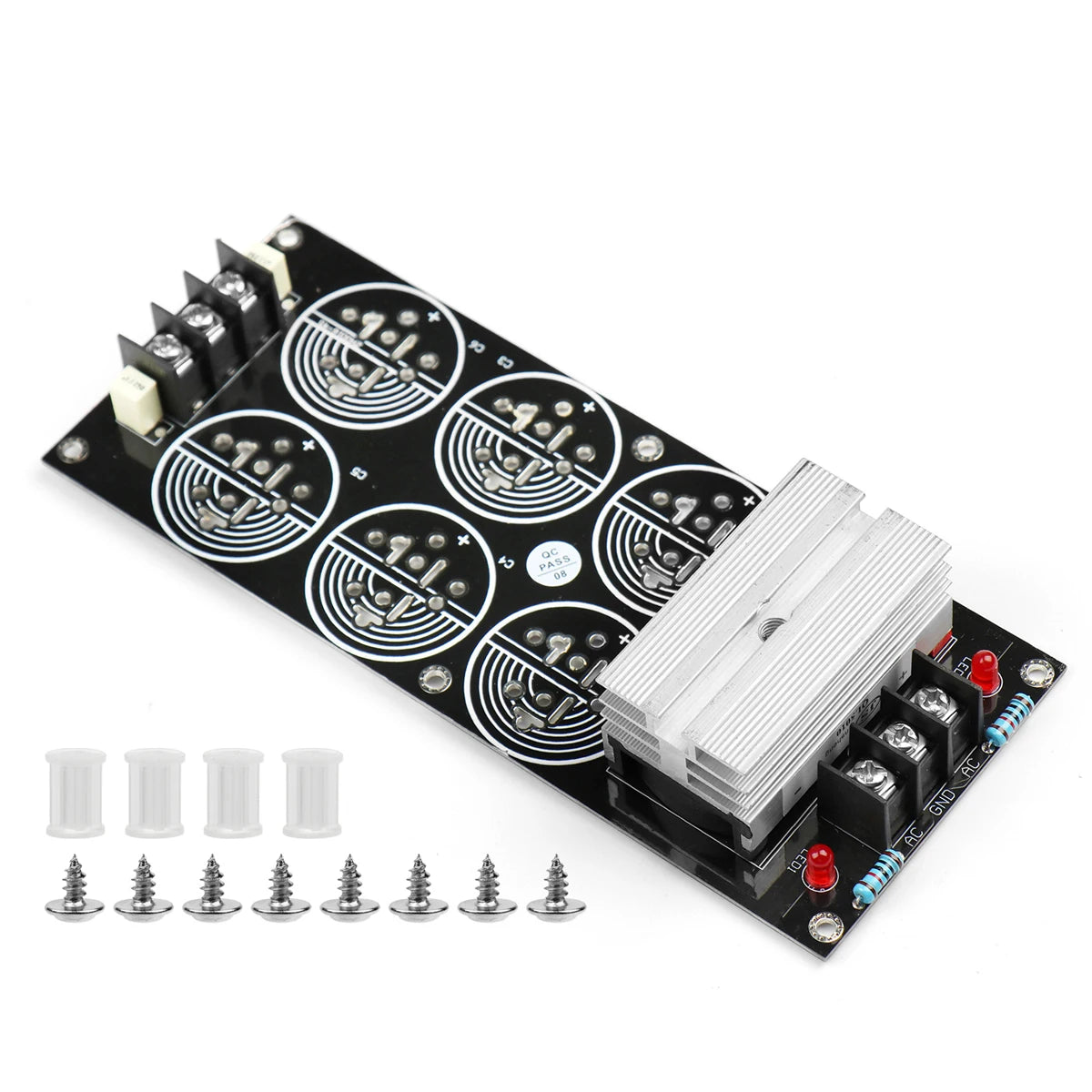 Schottky Rectifier Power Supply Board with 6 Capacitors 120A for DIY Speaker Amplifier
