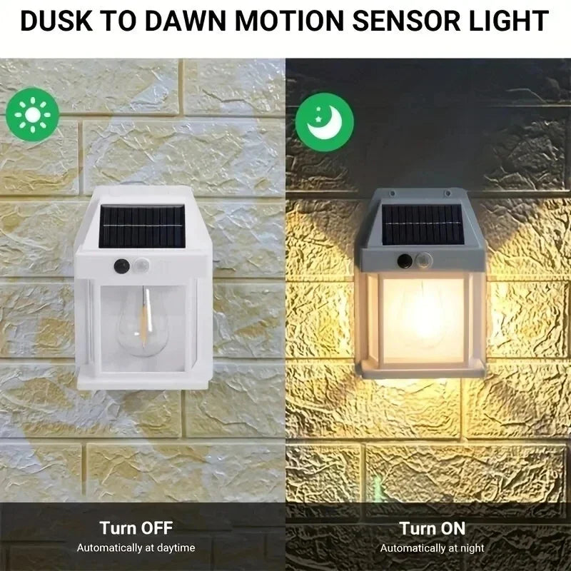 KDULIT Solar Wall Light Outdoor — Motion Sensor, Dusk-to-Dawn, IP55 Waterproof | 3.2V 3W Security Garden Lamp