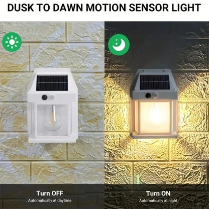 KDULIT Solar Wall Light Outdoor — Motion Sensor, Dusk-to-Dawn, IP55 Waterproof | 3.2V 3W Security Garden Lamp