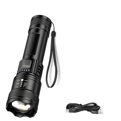 Super-bright LED Flashlight Rechargeable Long Range Tactical Torch for Outdoor Waterproof Emergency for Camping Fishing Lantern