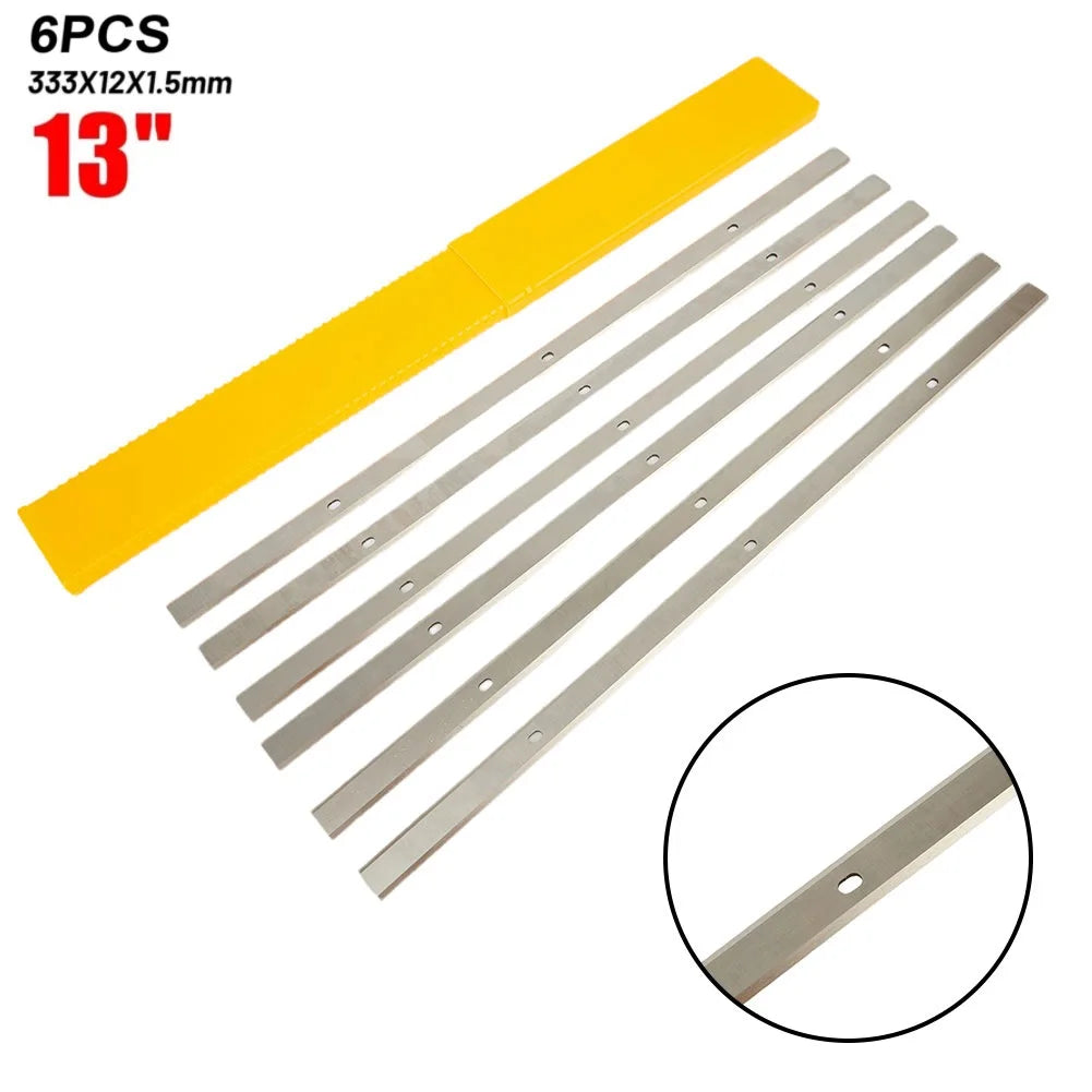 Woodworking Planer Blades 13 Inch 13\\\\\\\"-1/2\\\\\\\" Accessories Parts 13\\\"-1/2\\\" 6pcs High Speed Steel Double Edge