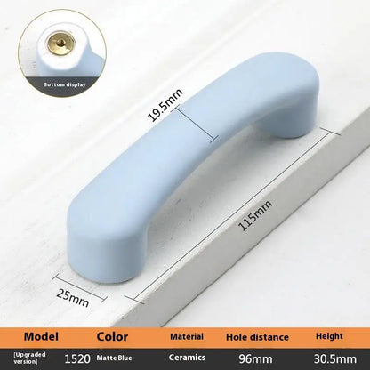 1pc Children's Furniture Handles Nordic Ceramic Children Room Cabinet Handles Macaron Colorful Round Drawer Knobs And Pulls