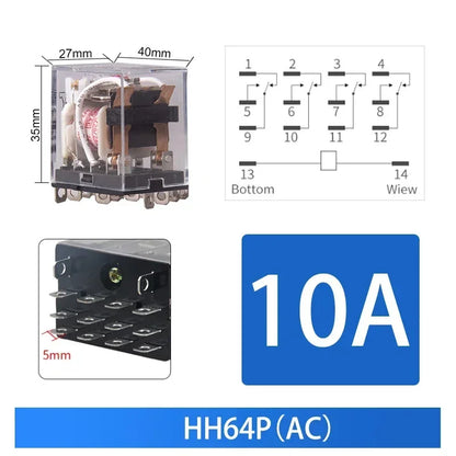 HH52P HH53P HH54P HH62P HH63P HH64P Miniature Control Relays Bulk Pack AC12V DC24V AC220V Small Intermediate Power Relay Module