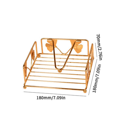Rustic Metal Napkin Holder Square Paper Organizer for Kitchen