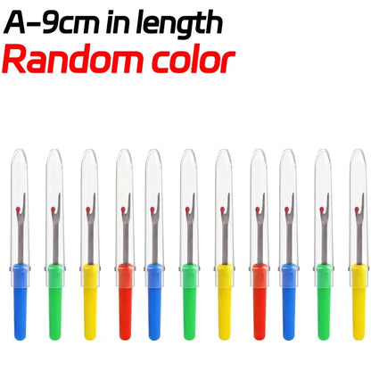 Steel Thread Cutter & Seam Ripper – Sewing Stitch Removal Knife with Wooden Handle for DIY Sewing & Needle Craft (1/10pcs)