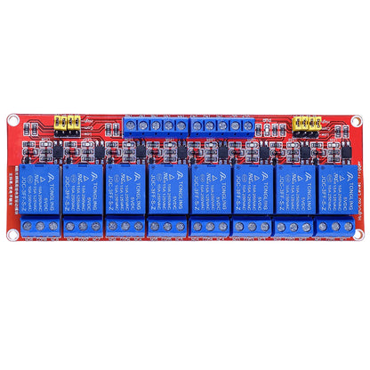 8-Channel 5V/12V/24V Relay Module with Optocoupler for Arduino & Raspberry Pi High/Low Level Trigger