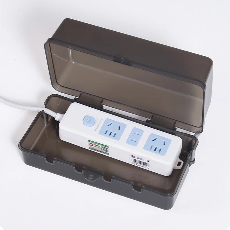 New 6 Outlets Plastic Cable Management Box Electrical Boxes Rain-Proof Weather Proof Plug Box Lead Cover For Protect Outlet Plug