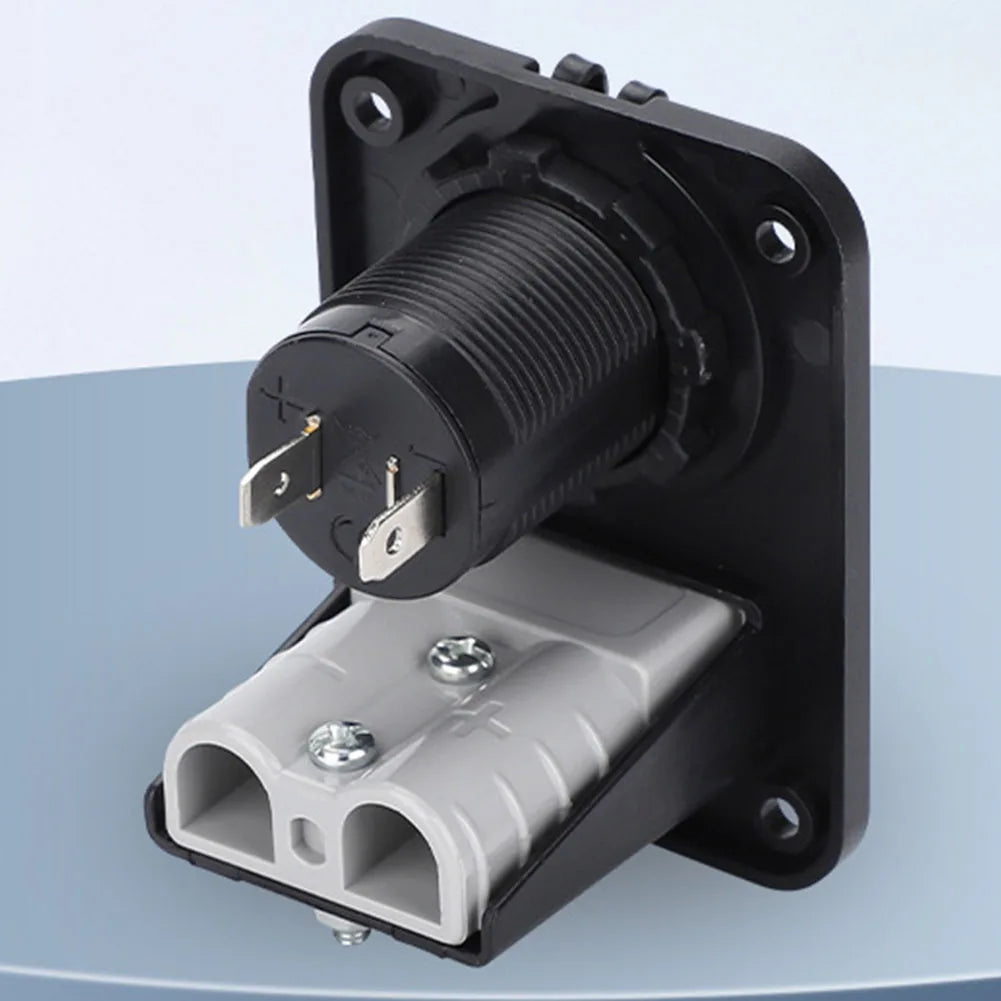 50A 600V Anderson Plug Connector Socket Charger Flush Mount Plate for Camping, Trailers, Caravans