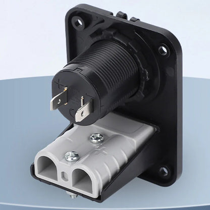 50A 600V Anderson Plug Connector Socket Charger Flush Mount Plate for Camping, Trailers, Caravans