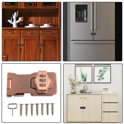3-Digit Combination Password Lock Security Door Bolt Cabinet Password Lock Drawer Lock Anti-theft Household Cabinet Hardware