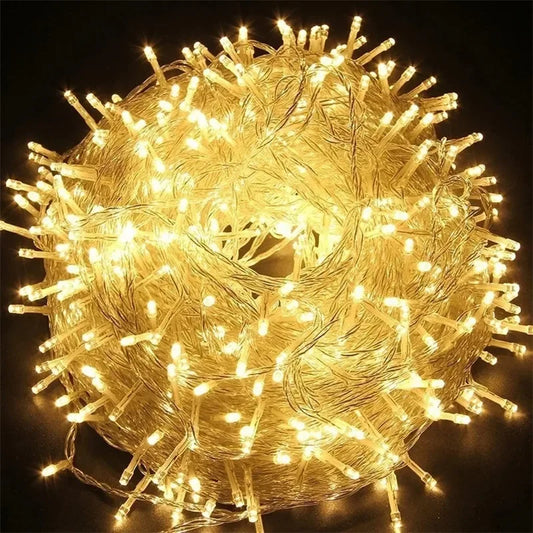 220V Christmas New Year LED String Lights 10M 20M Garland Outdoor Wedding Party Festoon Fairy Decoration Lamp
