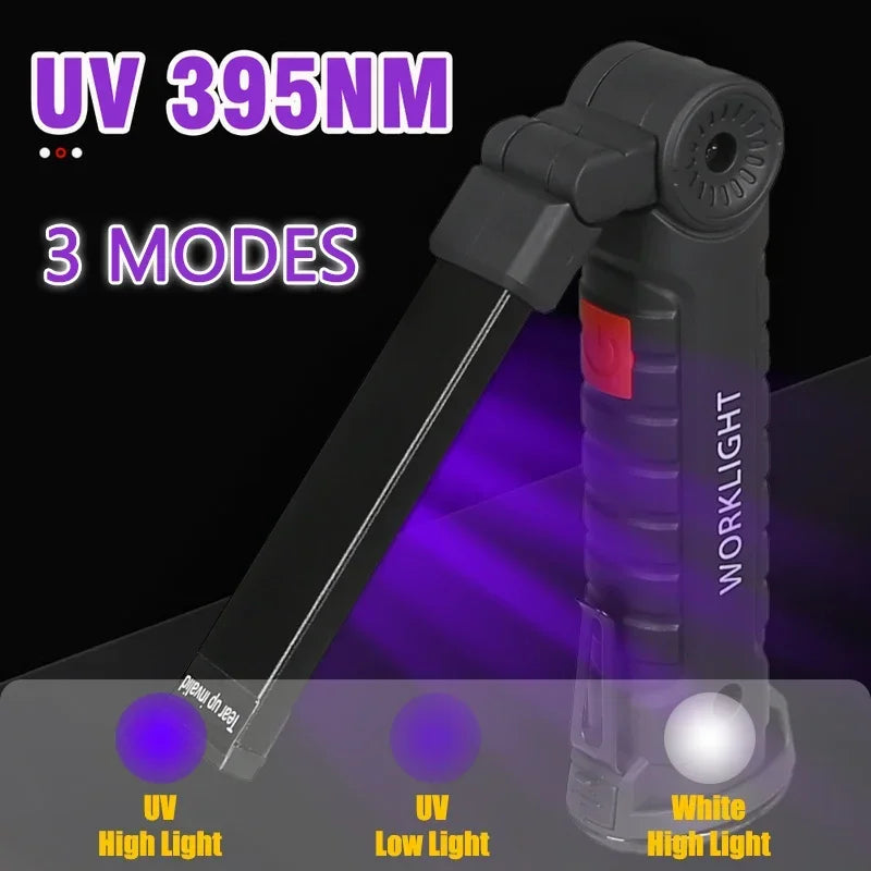 395NM Mini UV LED Flashlight Rechargeable Blacklight Lamp