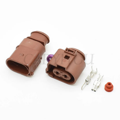 2-Pin 6.3mm Sealed Automotive Connector — Cooling Fan Socket 3B0973852A / 3B0973752A for VW