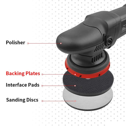 150mm Sanding Pad Backing Plate for DA Polisher with Cooling Channels Designed for Optimal Heat Reduction and Performance