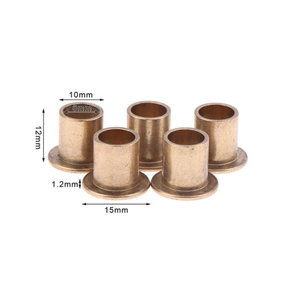 8mm Powder Metallurgy Oil Bearing Copper Sleeve Flange Bushing 5pcs