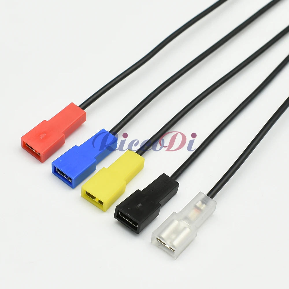 DJ7013B-6.3-21 Automotive Yellow Rectangular Connector — 6.3mm 1-Pin Jacketed Wiring Plug with Terminal