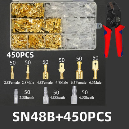 New 20/270/315/450/600/900pcs Cold-pressed Terminal Blocks Male And Female Docking 2
.8/4.8/6.3