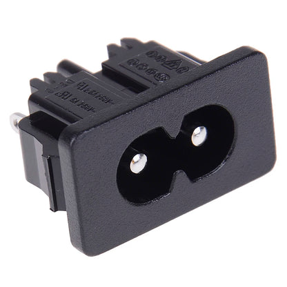 New 5Pcs IE320 C8 Power Plug AC250v 2.5a Iec320 C8 Male 2 Pins Power Inlet Socket Contor