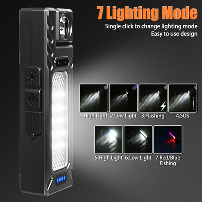 Mini Sensor LED Flashlight Rechargeable Torch with Magnet Portable Hat Clip Light Outdoor Waterproof for Camping Fishing Lantern