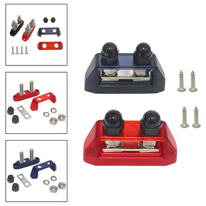 12V-48V Bus Bar M8 M10 DC Bus Bar Stainless Steel Studs Polycarbonate Plastic Cover Power Distribution For Yachts