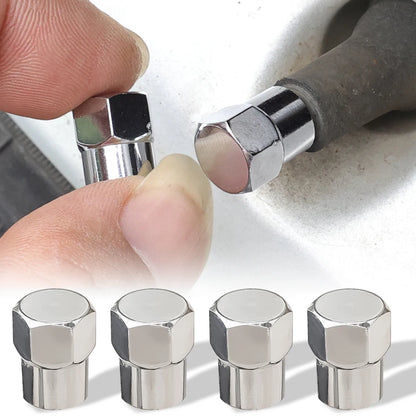 Car Flat Head Valve Caps Universal Chrome Tyre Valve Stem Caps