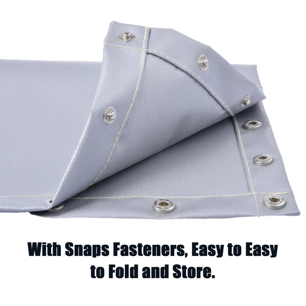Heat Resistant BBQ Campfire Fiberglass Mat Snap Fasteners 50x38cm | Keszoox