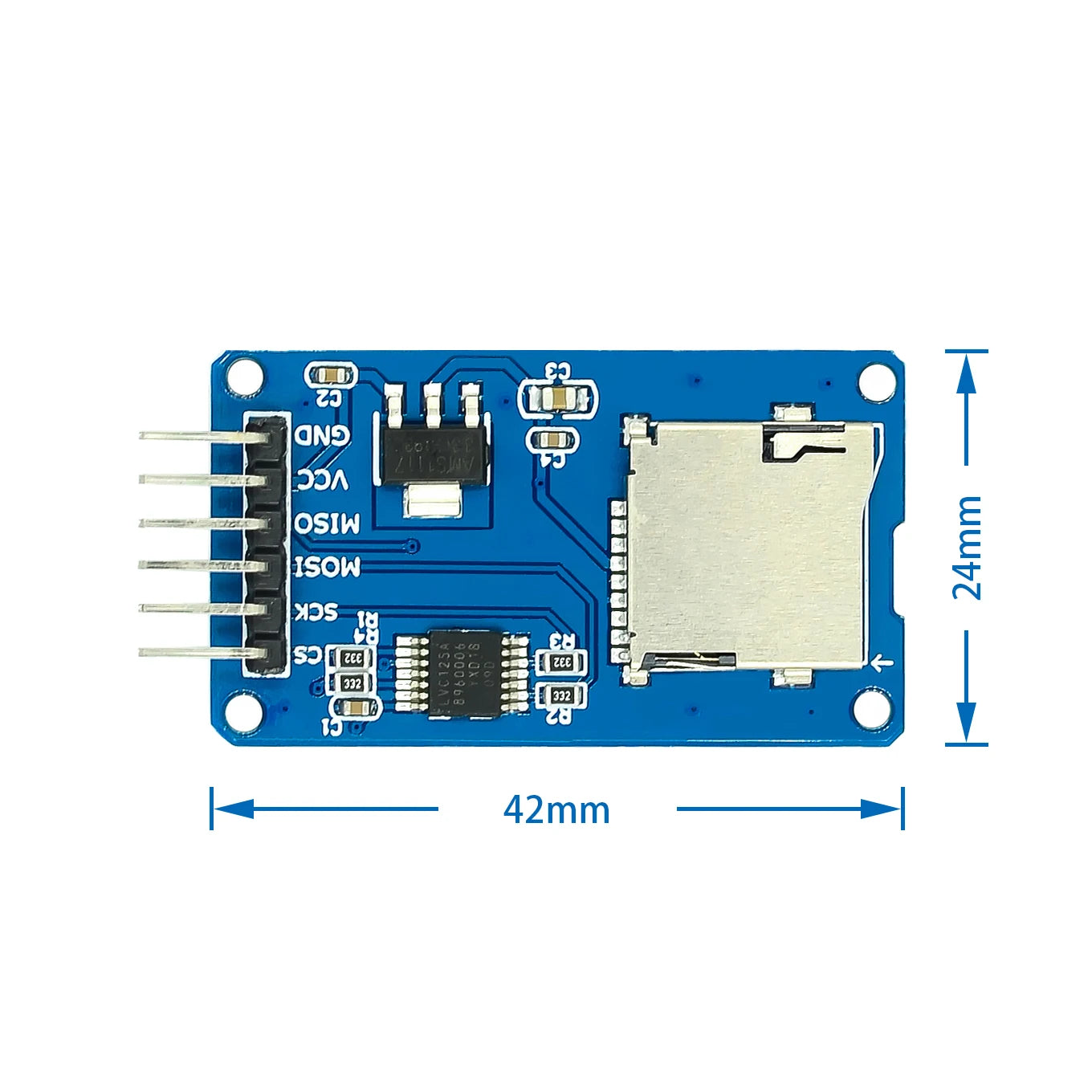 5pcs/lot Micro SD / TF Card Reader Module – SPI Interface with Level Converter