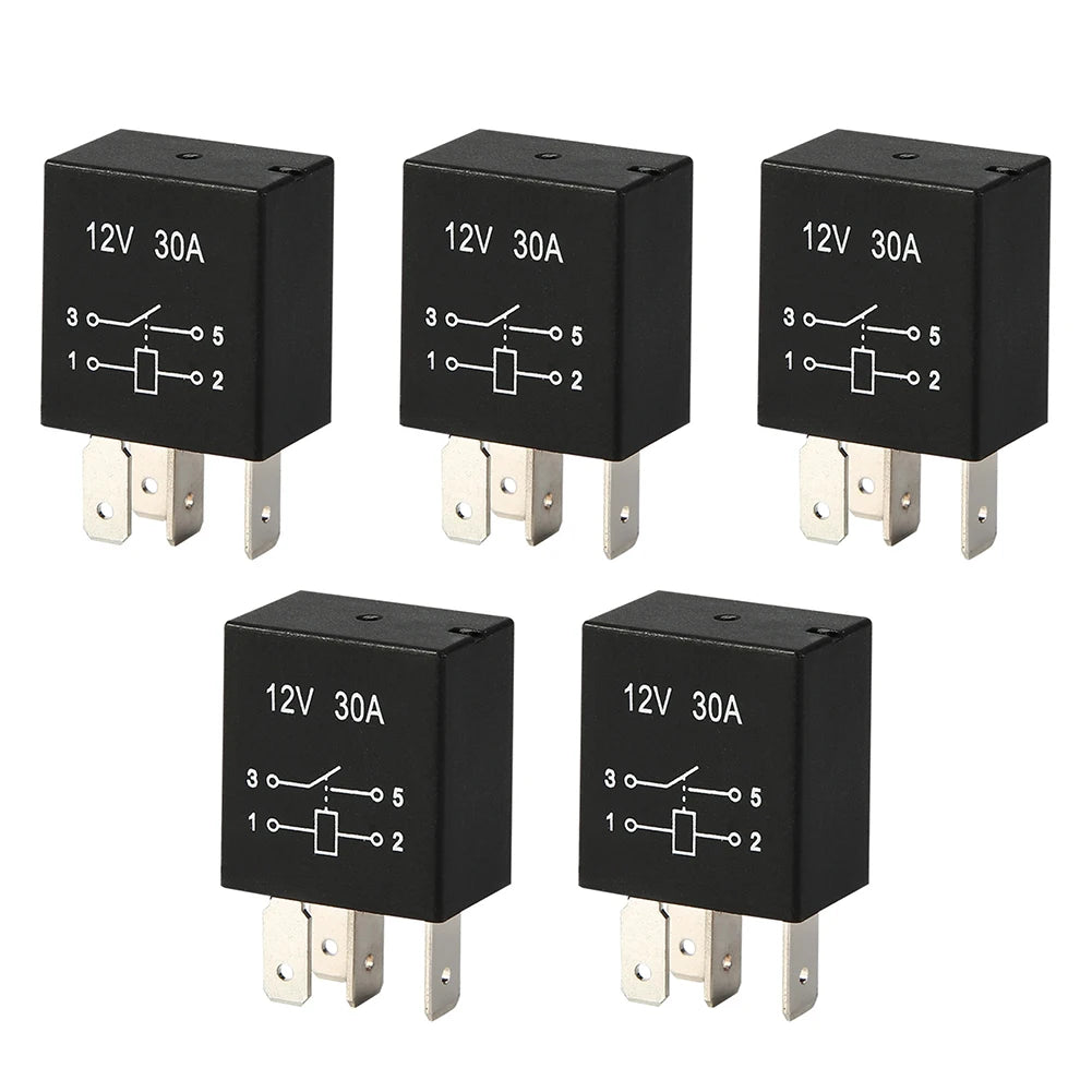 5pcs 12V30A 4-pin Automotive Relays Waterproof Suitable For All Kinds Of Cars Electrical Equipment & Supplies Parts