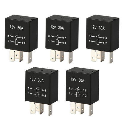 5pcs 12V30A 4-pin Automotive Relays Waterproof Suitable For All Kinds Of Cars Electrical Equipment & Supplies Parts