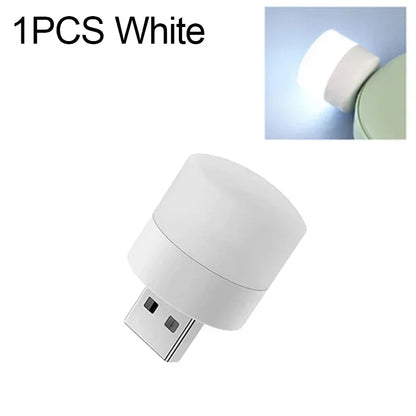 1-20PCS Mini USB LED Plug Lamp Portable Eye Protection Book Reading Light Small Round Car Bulb Computer Mobile Power Lamps