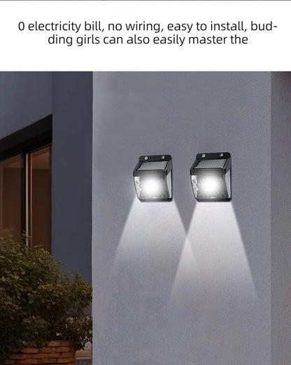 Mini Solar LED Wall Lamp with Light Sensor Waterproof Garden Light