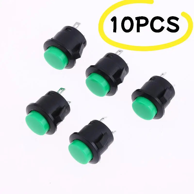 New 5/10Pcs Momentary Push Button Switch R13-507 16mm Round Switch 2Pins ON-OFF Self-res Panel Mounting