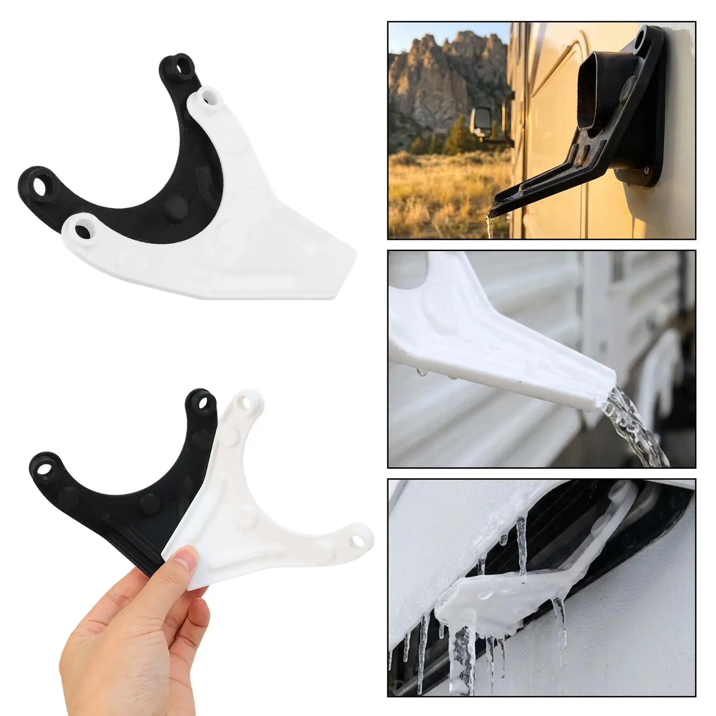 RV Heater Exhaust Vent Cover Drain Deflector Condensate Drip Rail Anti Water Streak Guard Plastic Motorhome Accessory Part