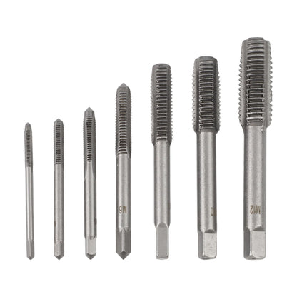 7Pcs For M3 Metric Thread Tap Drill Bits Set with HSS Straight Fluted Screw Taps for Stainless Steel and General Steel