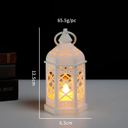 Led Electronic Candle Light Hexagonal Wind Light Portable Handheld Small Lantern Small Night Light Decorative Ornament