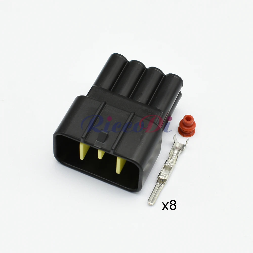 FW-C-8F-B / FW-C-8M-B Furukawa 8-Pin 2.3mm Waterproof Automotive Connector — Black Male Female Plug