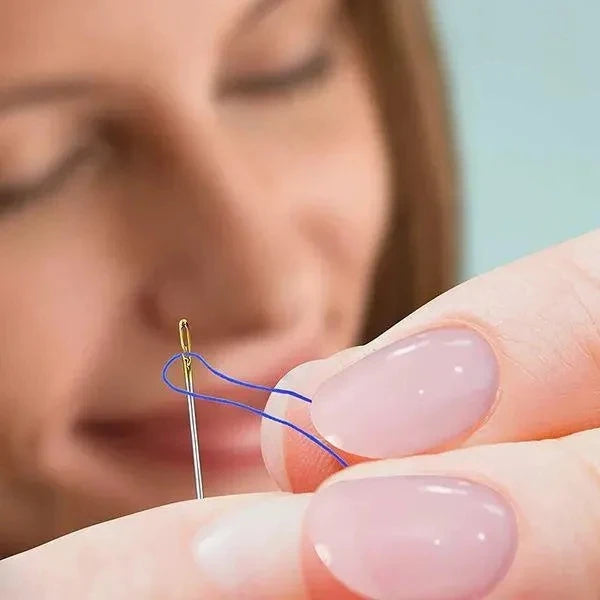 12PCS Side Holes Blind Needles Sewing Stainless Steel Elderly Needle for Sewing Household DIY Jewerly Beading Threading Needles