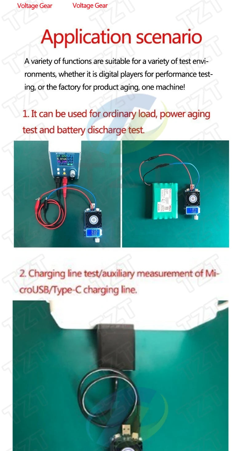 KZ35 Constant Current Electronic Load USB Type-C QC2.0 QC3.0 AFC FCP Trigger Battery Tester Discharge Capacity Meter