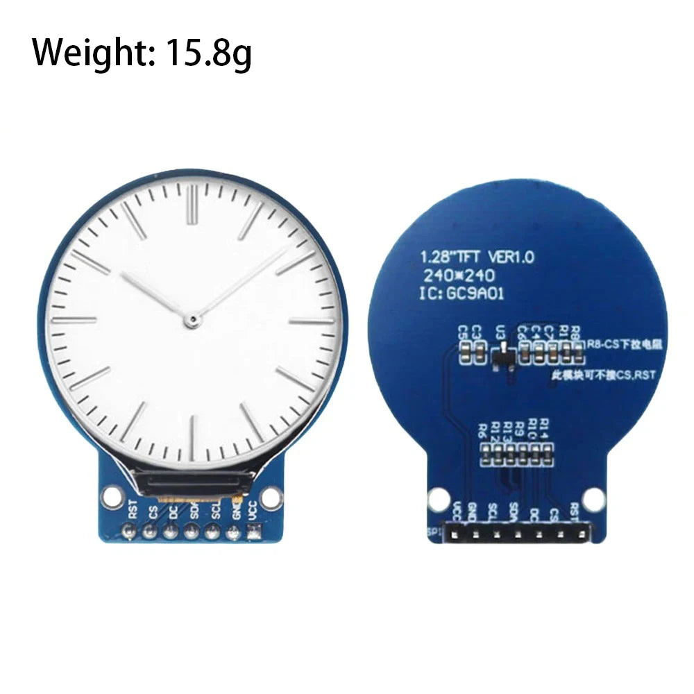 1.28-Inch Round TFT LCD Display Module 240x240 RGB GC9A01 SPI Interface