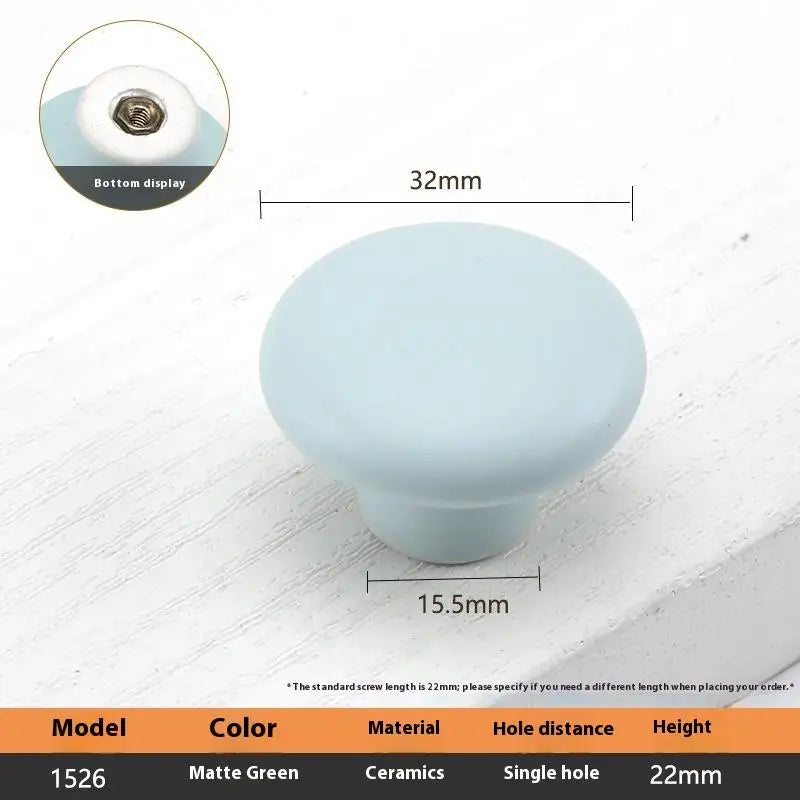 1pc Children's Furniture Handles Nordic Ceramic Children Room Cabinet Handles Macaron Colorful Round Drawer Knobs And Pulls