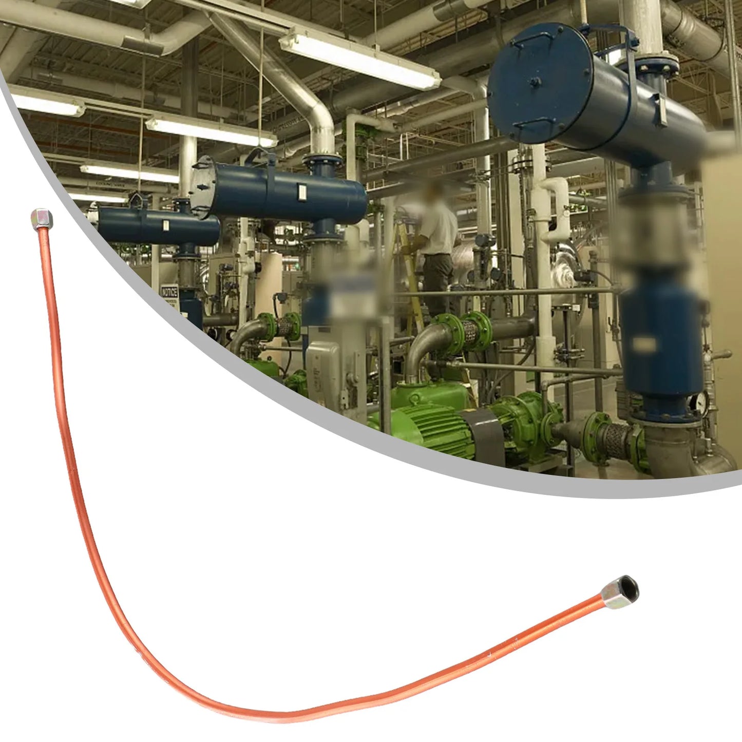Reliable Air Compressor Exhaust Tube Replacement, Copper+Aluminum Material, 600mm Full length, G1/8 Thread Standard