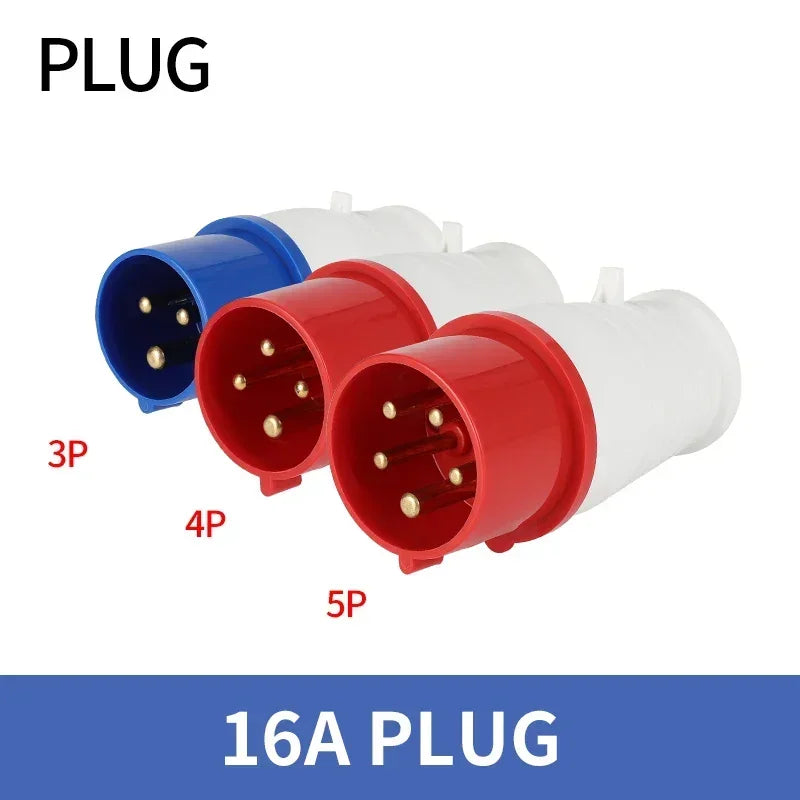 Industrial Plug and Socket Waterproof Connector 3PIN 4PIN 5PIN 16A 32A Electrical Connection Wall Mount Socket