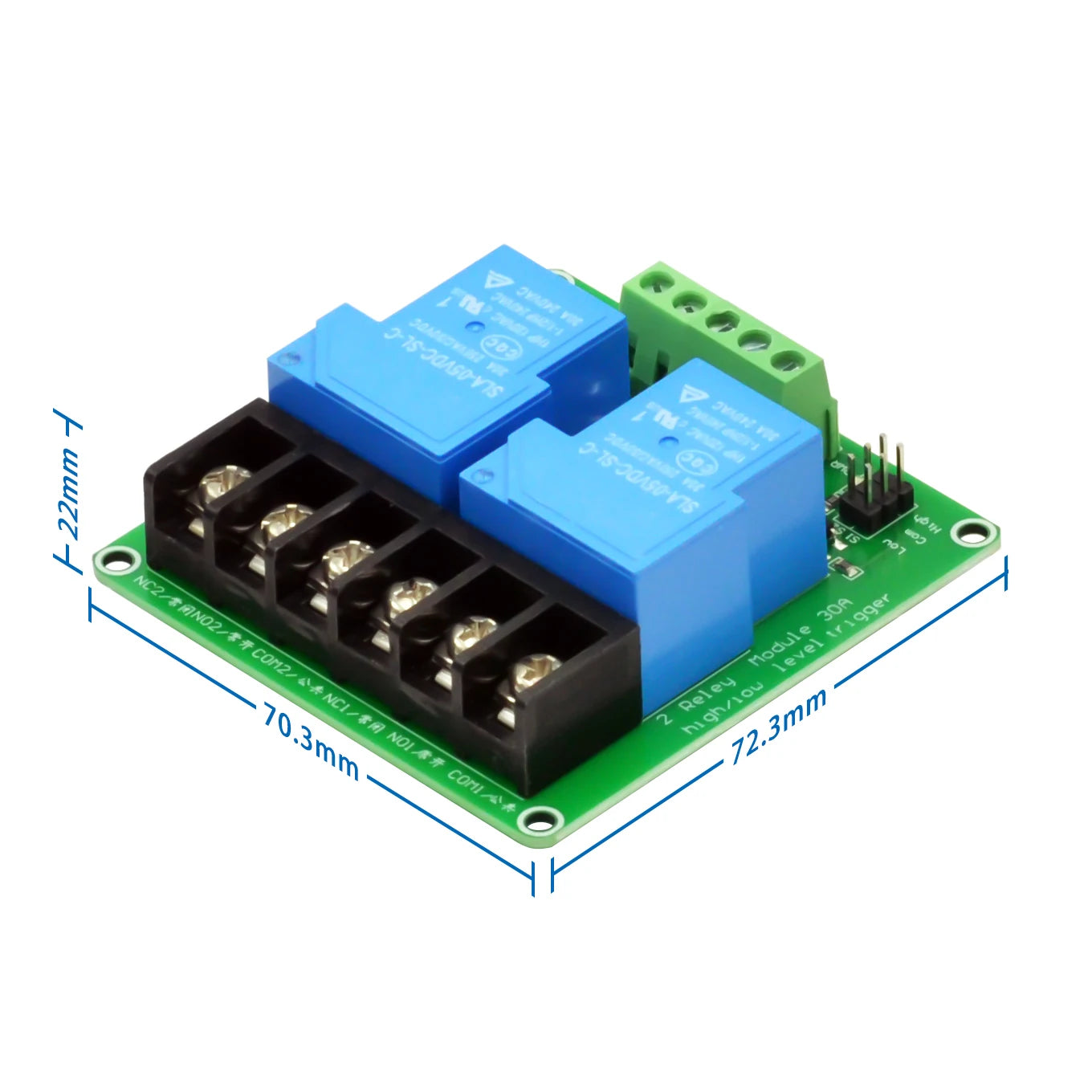 5V 30A Relay Module with High/Low Level Trigger for Smart Home & PLC Control