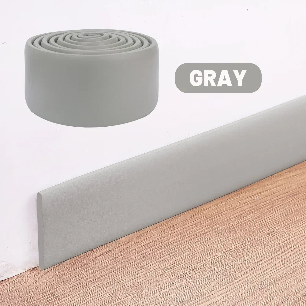 Self Adhesive Skirting Line 3D Wall Stickers Anti-Collision Decoration Strips