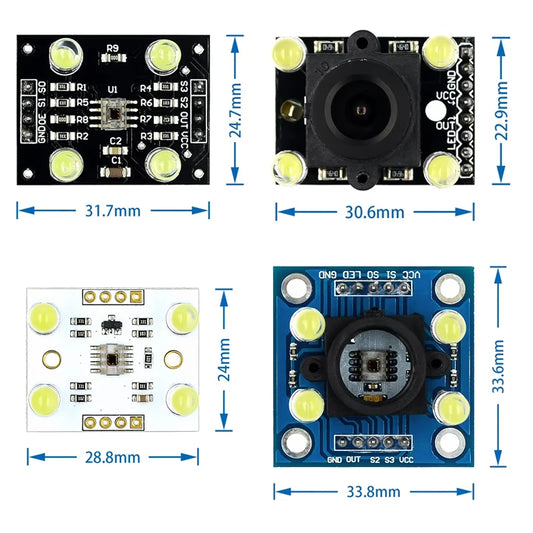 GY-31/GY-33 TCS34725 TCS3200 TCS230 Color Sensor Module for Arduino DC 3–5V
