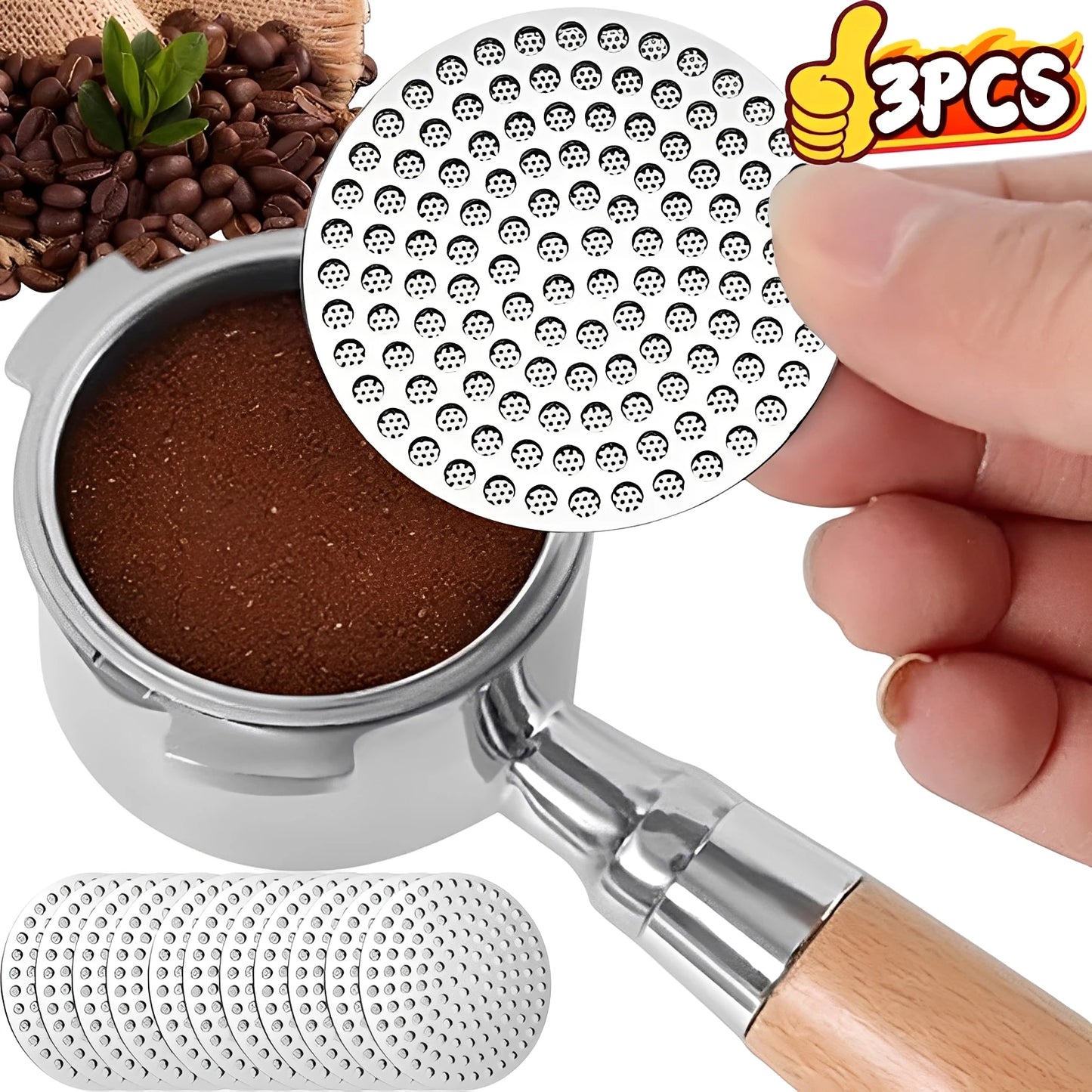51/53/58mm Double Layer 304 Stainless Steel Coffee Filter Fine Mesh Reusable Coffee Puck Screen Professional Espresso Accessory
