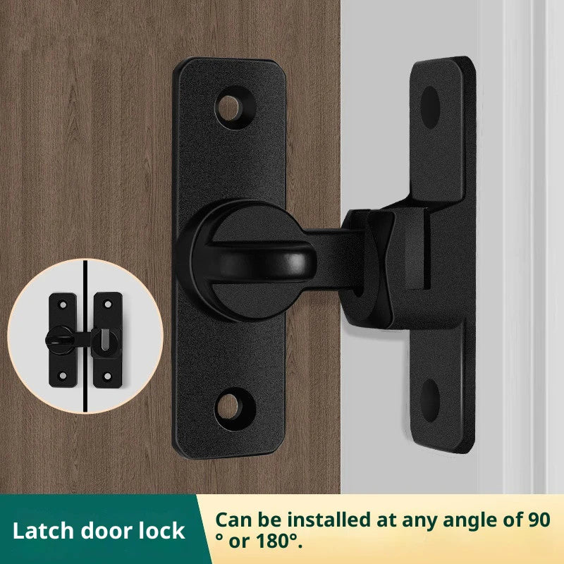 New Punch-free Hasp Latch Door Lock Black Cabinet Locks Kids Safety Lock  Sliding Door Anti-pried Hook Lock Hardware
