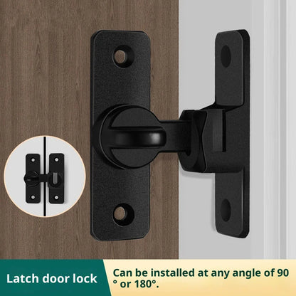 New Punch-free Hasp Latch Door Lock Black Cabinet Locks Kids Safety Lock  Sliding Door Anti-pried Hook Lock Hardware