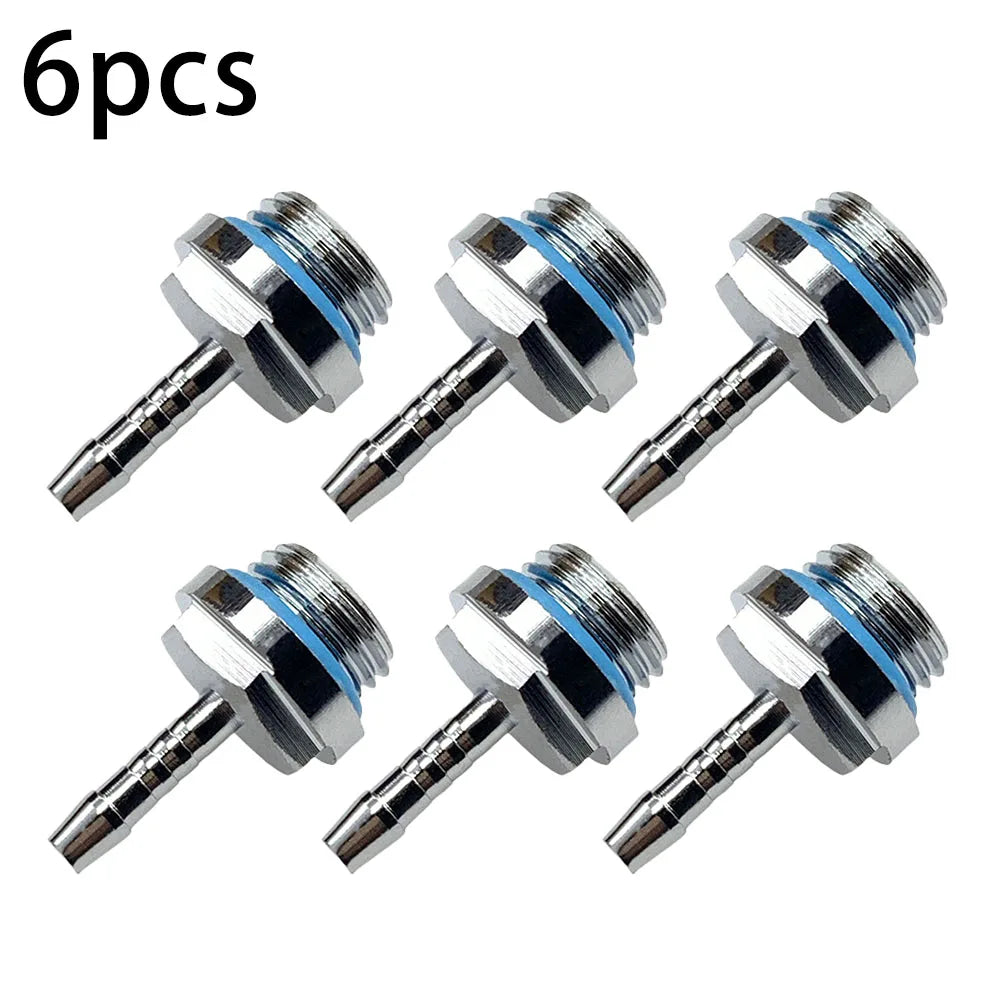 Water Cooling Barb Fitting 2-Touch G1/4 Thread Hose Pagoda Connector with Waterproof Sealing Ring, 4–14mm