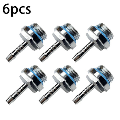 Water Cooling Barb Fitting 2-Touch G1/4 Thread Hose Pagoda Connector with Waterproof Sealing Ring, 4–14mm